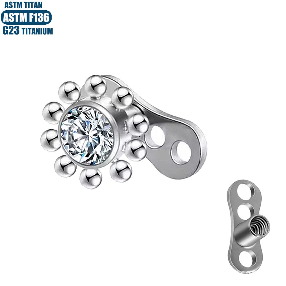Pointed labret stud close-up product detail