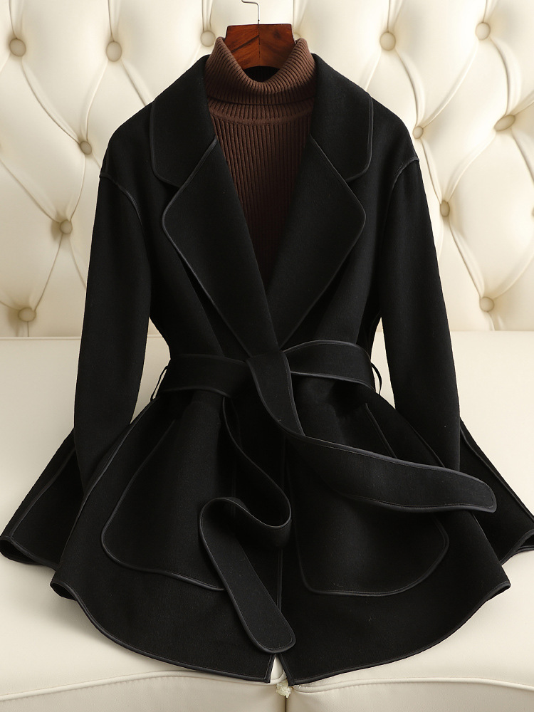 New Customer Benefits: Double-Sided Wool Cashmere Coat for Women, Short Style for Petite Figures, 2025 Autumn and Winter New Woolen Coat
