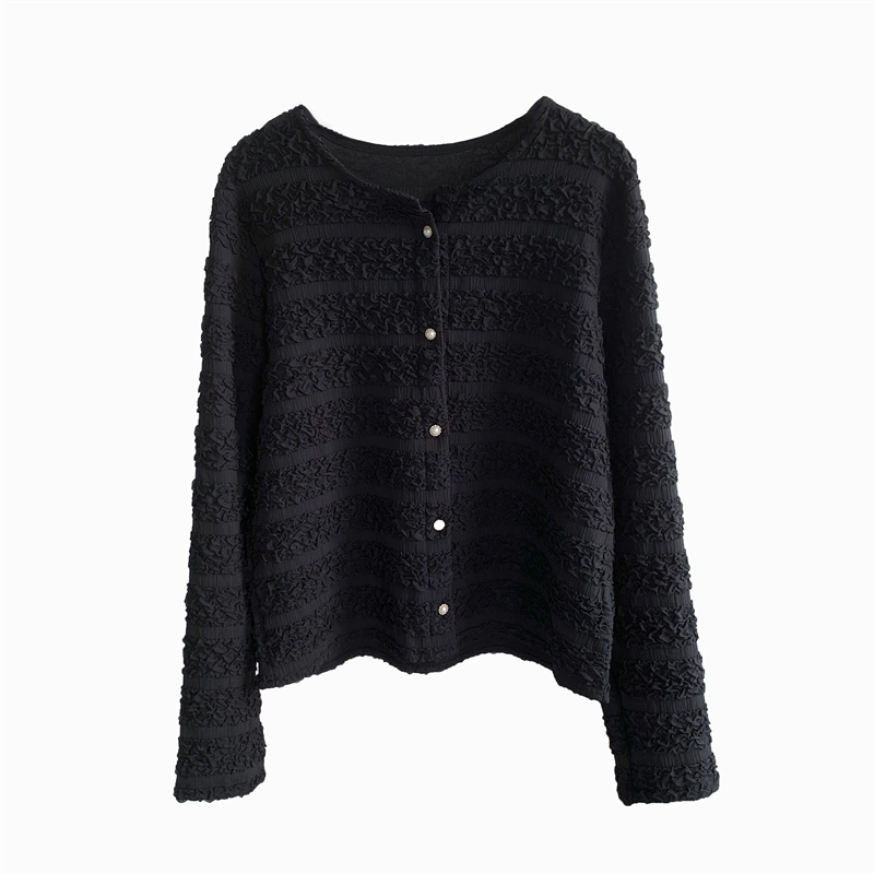 Маленький костюм с длинным рукавом, кардиган, куртка абрикосового цвета, французский стиль, стиль Chanel