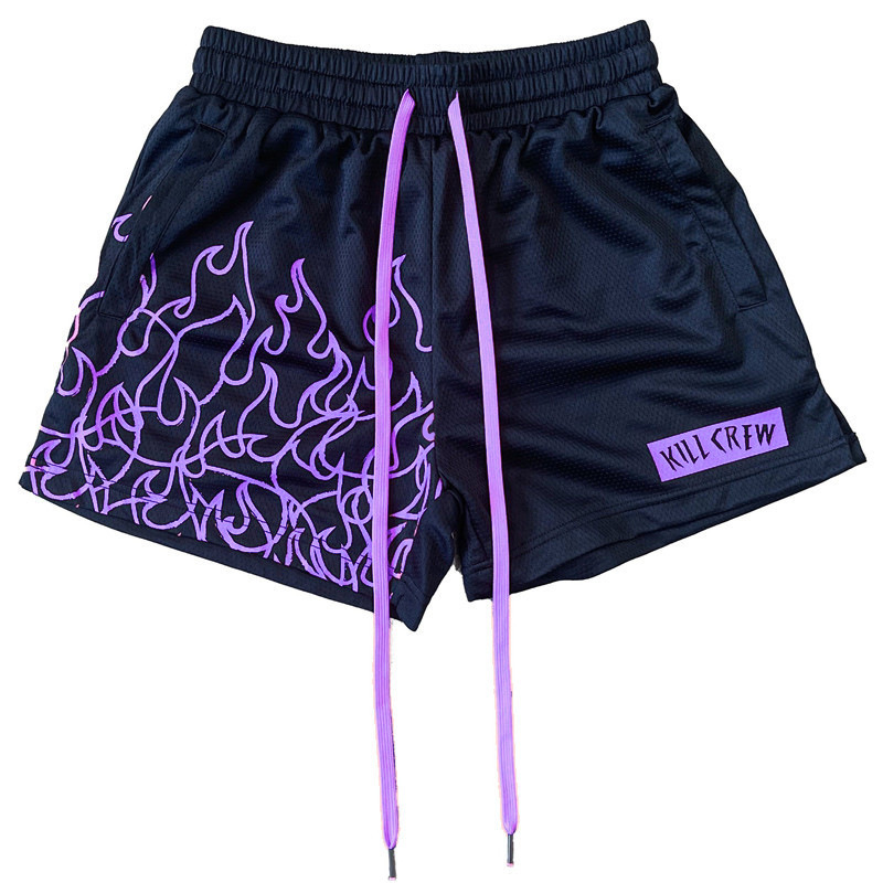 New men's American basketball sports pants mesh breathable outdoor training fitness but knee summer shorts cross-border