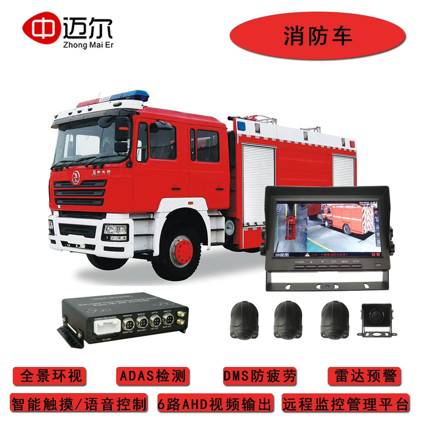 360-градусная панорамная круглая вспомогательная система отмостки для пожарной машины 360 видеорегистратор бесшовная строчка с высоты птичьего полета