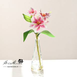 Artificial Flowers Glass Fake Water Magnolia Bonsai Artificial Flowers Fashion Creative Ornaments Decorative Artificial Flowers Green Plants Artificial Potted Plants