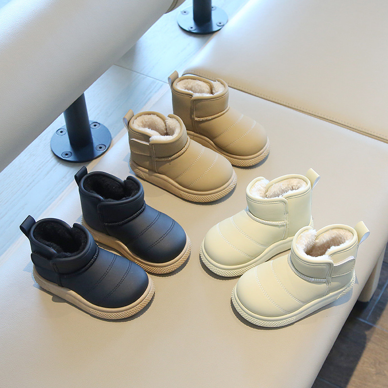 Children's Snow Boots 2025 Winter New Girls' Cotton Boots Warm Boys' Short Boots Fleece-Lined Thickeneded Baby Cotton Shoes
