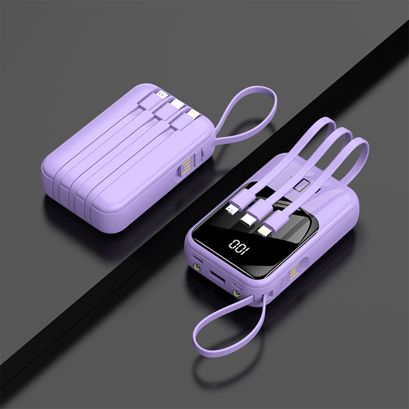 Auto-cableado banco de energía 20000 mA PD carga rápida portátil de energía móvil 20W flash de carga de gran capacidad de personalización al por mayor