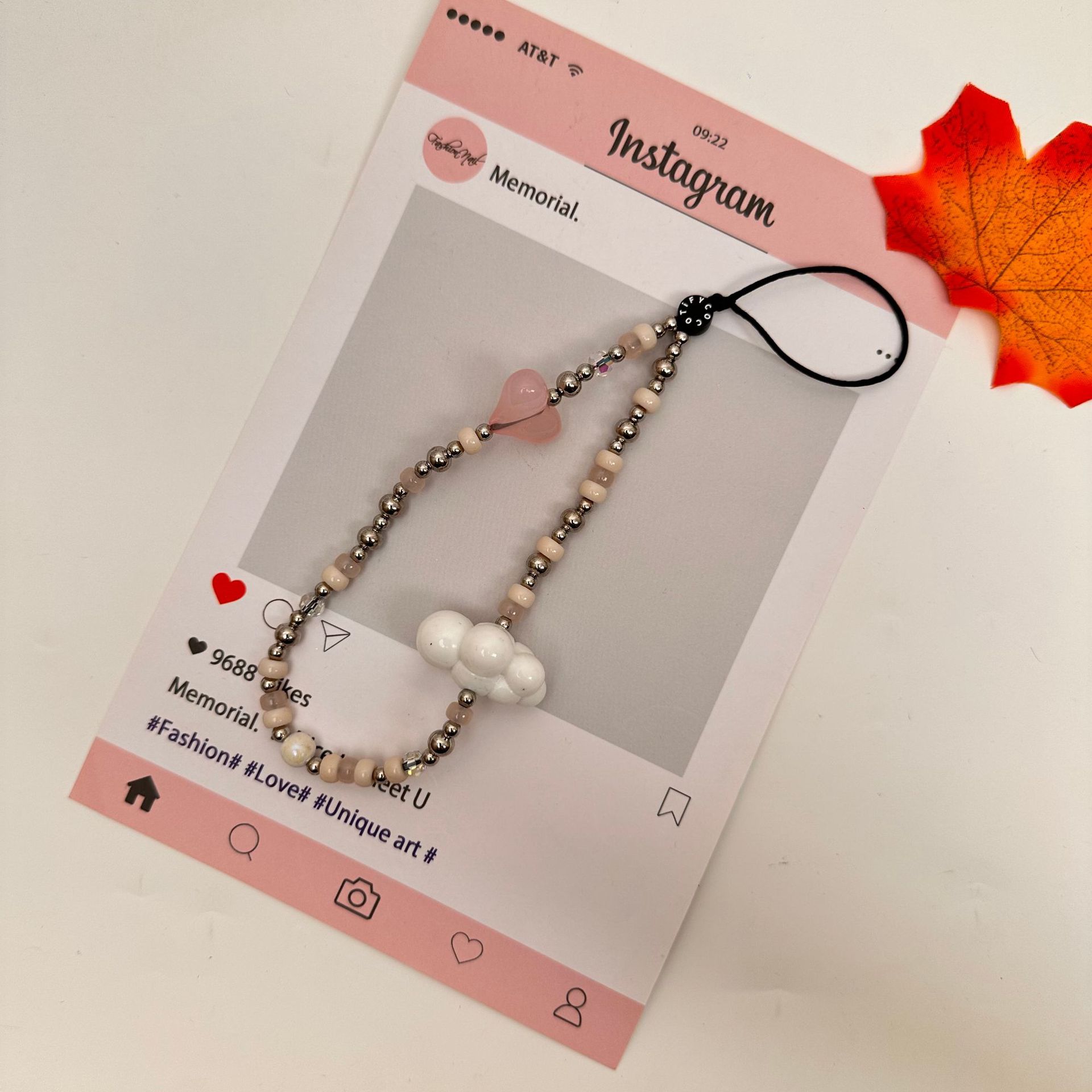 Moda simple amor serie de nubes de cadena de teléfono móvil bolso de cadena de teléfono móvil bolso de llavero colgante corto nicho diseño