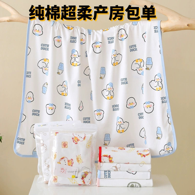Простыня из чистого хлопка для детской родильной комнаты, мягкая пеленка для малышей весной и осенью, универсальная для всех сезонов