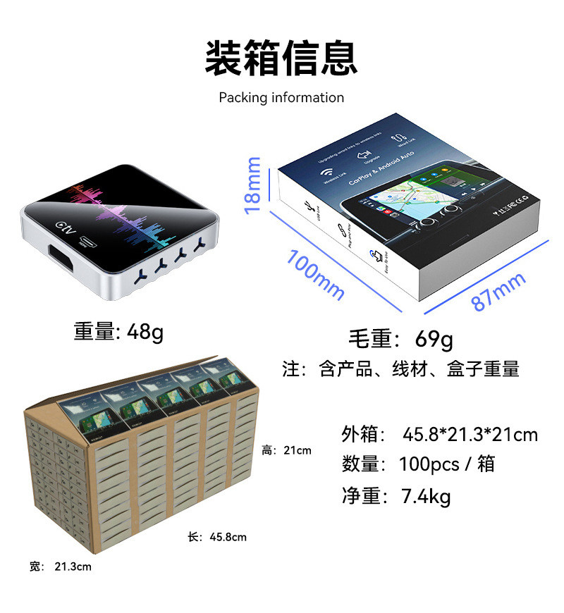 Hot-Selling Wired-To-Wireless Carplay Android Auto with HDMI Input Car Smart Carplay Box