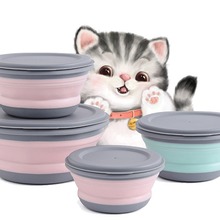 厂家供应  三件套碗折叠狗碗宠物碗旅行悬挂宠物折叠碗猫咪喝水碗