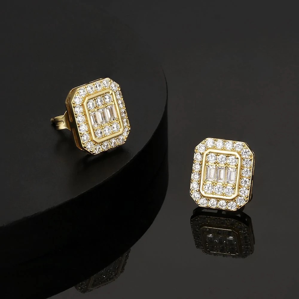 Fashion Geometric Copper Inlay Zircon Ear Studs 1 Pair