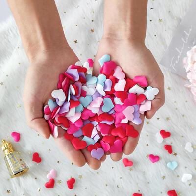 Christmas Halloween 100 Pieces Colorful Heart Sponge Petals