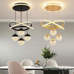 モダンでシンプルなレストラン LED 寝室の階段クリエイティブシャンデリアライト高級リビングルームハイエンドホームランプ北欧なし