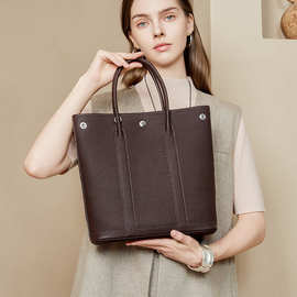 定制tc头层牛皮花园包轻奢高级感新款单肩女士大容量真皮手提包女