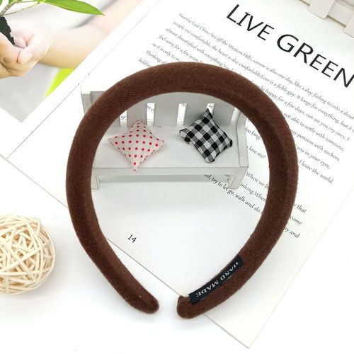 New High Crown Headband Korean Style Milk Coffee Color Wide Version Thick Sponge Hair Compress Headband Simple Elegant Hair Accessory Wholesale