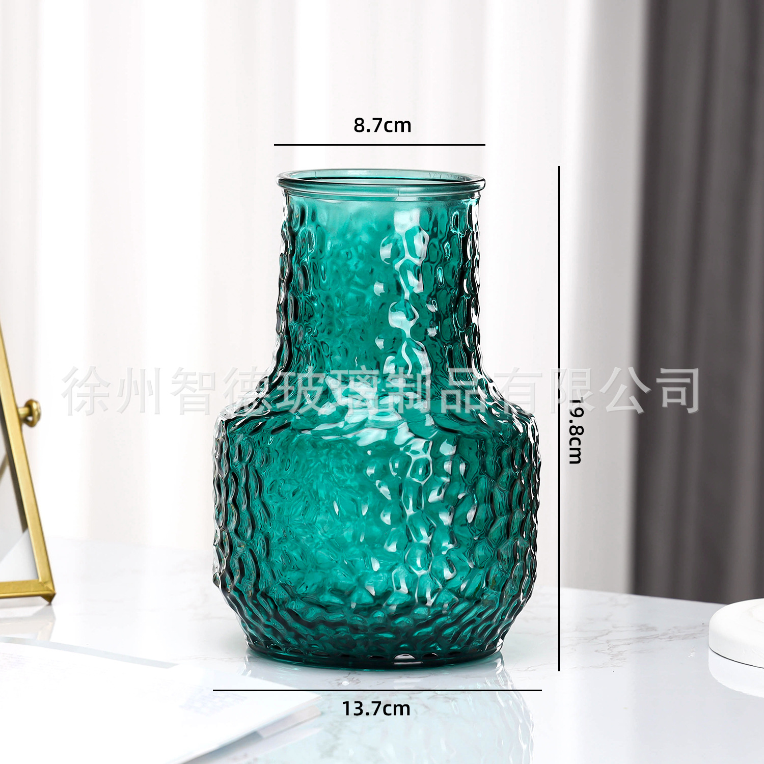 Nuevo estilo chino simple hielo roca vasija de vidrio decoración ligeramente lujosa decoración de mesa de sala de estar acuoso flor flor floral vasija