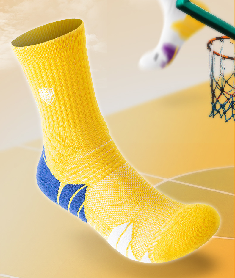 Plus Size Sports Socks For Men Basketball Long Thick Terry Sole Non Slip For Soccer And Badminton Spring Summer_desvips.com