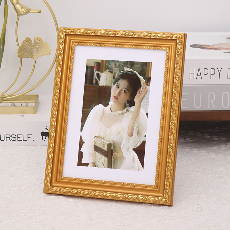 European-style photo frame wholesale A4 Golden wedding photo studio decorative photo frame 6-inch 7-inch 8-inch 10-inch photo wall-mounted picture frame