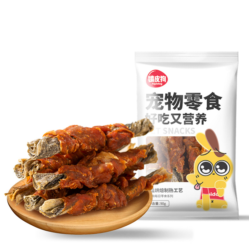 Pollo alrededor de bacalao perros dientes de molienda aperitivos perros pequeños y medianos perros grandes entrenamiento de perros 100g mascotas alimentos para perros al por mayor