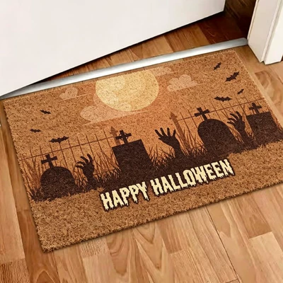 Outdoor Doors, Shoe-Changing Areas, Carpet Floor | Avtomobil döşəmə paspasları - zx-halloween-moment-h06-3040-silk-circle-without-overlocking