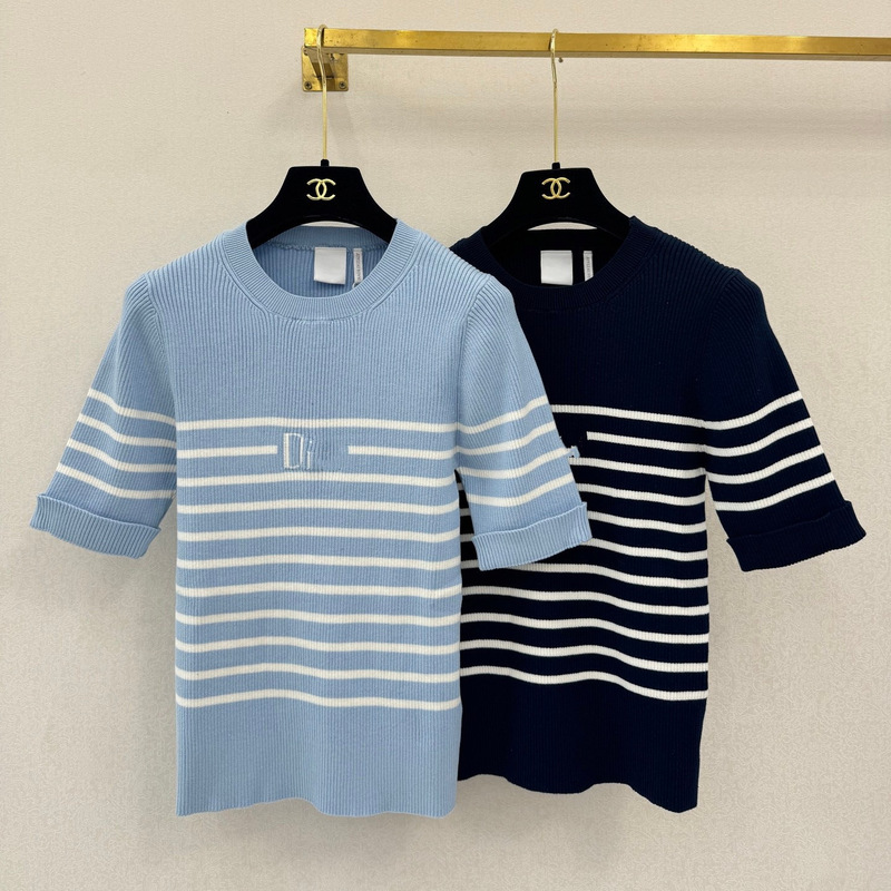 Shenzhen Nanyou Striped Soft Skin-Friendly Knit Short-Sleeve Versatile 2026 Summer Top for Women