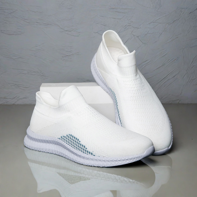 Cross-border plus size New Popcorn Fly Weaving Socks Casual sneaker Running Shoes Outer Wear Torre Shoes Trendy Men's Shoes