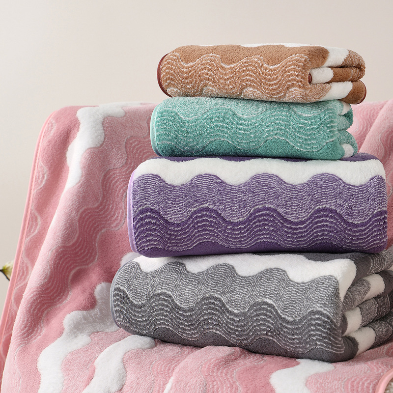 Coral Velvet Towel, Bath Towel, Extra Large and Thick, Absorbent, Non-Shedding, Water Ripple Set, Face Towel, Quick-Drying Towel, Wholesale Coral Velvet Towel, Bath Towel, Extra Large and Thick, Absorbent, Non-Shedding, Water Ripple Set, Face Towel, Quick-Drying Towel, Wholesale