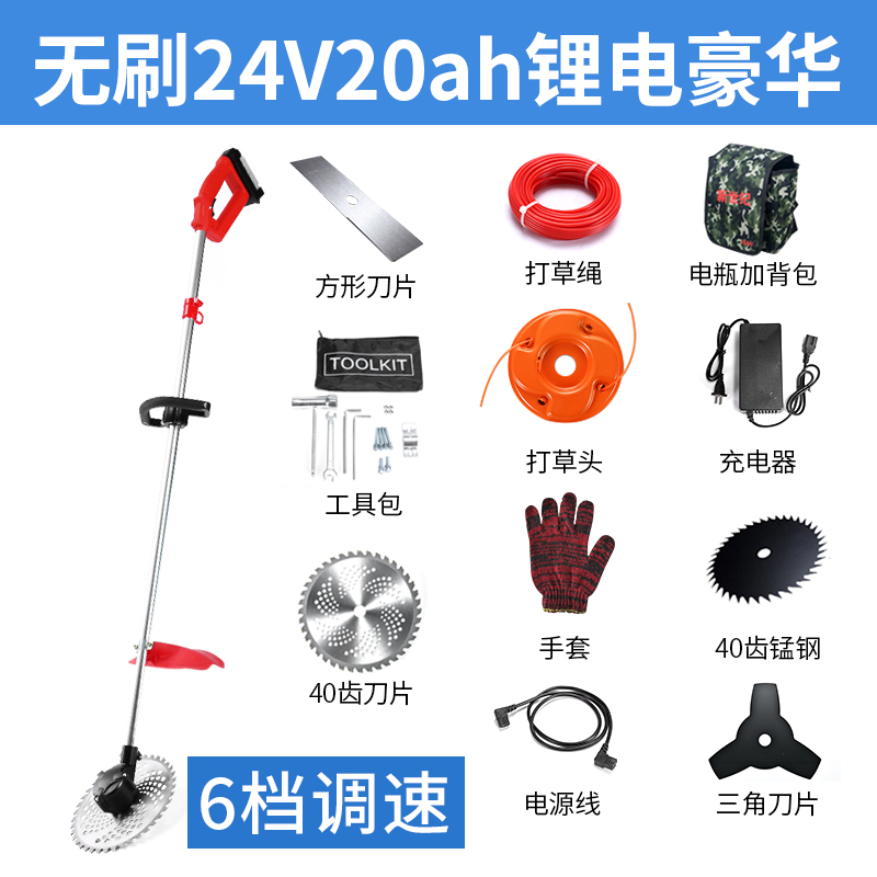 6 speed brushless 24V20ah lithium battery luxury work about 4 hours