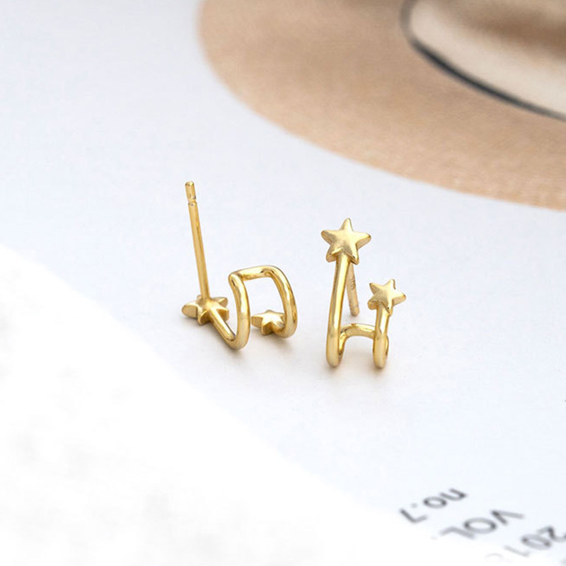 Simple Double-layer Star Earrings Fashion Exquisite Five-pointed Star Earrings Ear Jewelry display picture 9