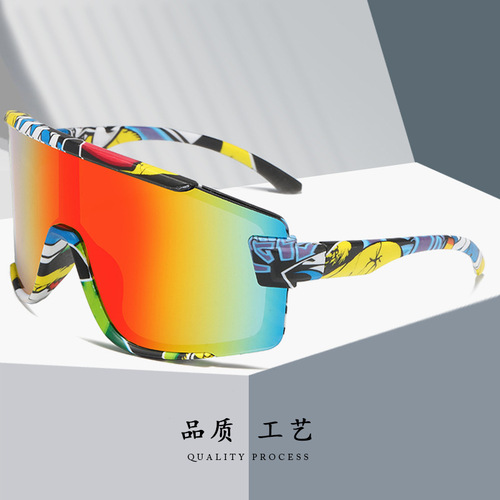 Cross-border outdoor cycling sports mirror integrated lens mountain bike glasses men windproof and dustproof genuine REVO sunglasses