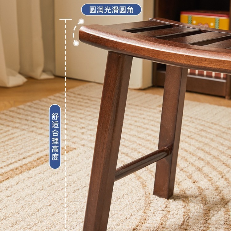 小马鞍阳台凳子新中式换鞋凳客厅沙发矮凳餐凳庭院板凳浴室凳实木|undefined