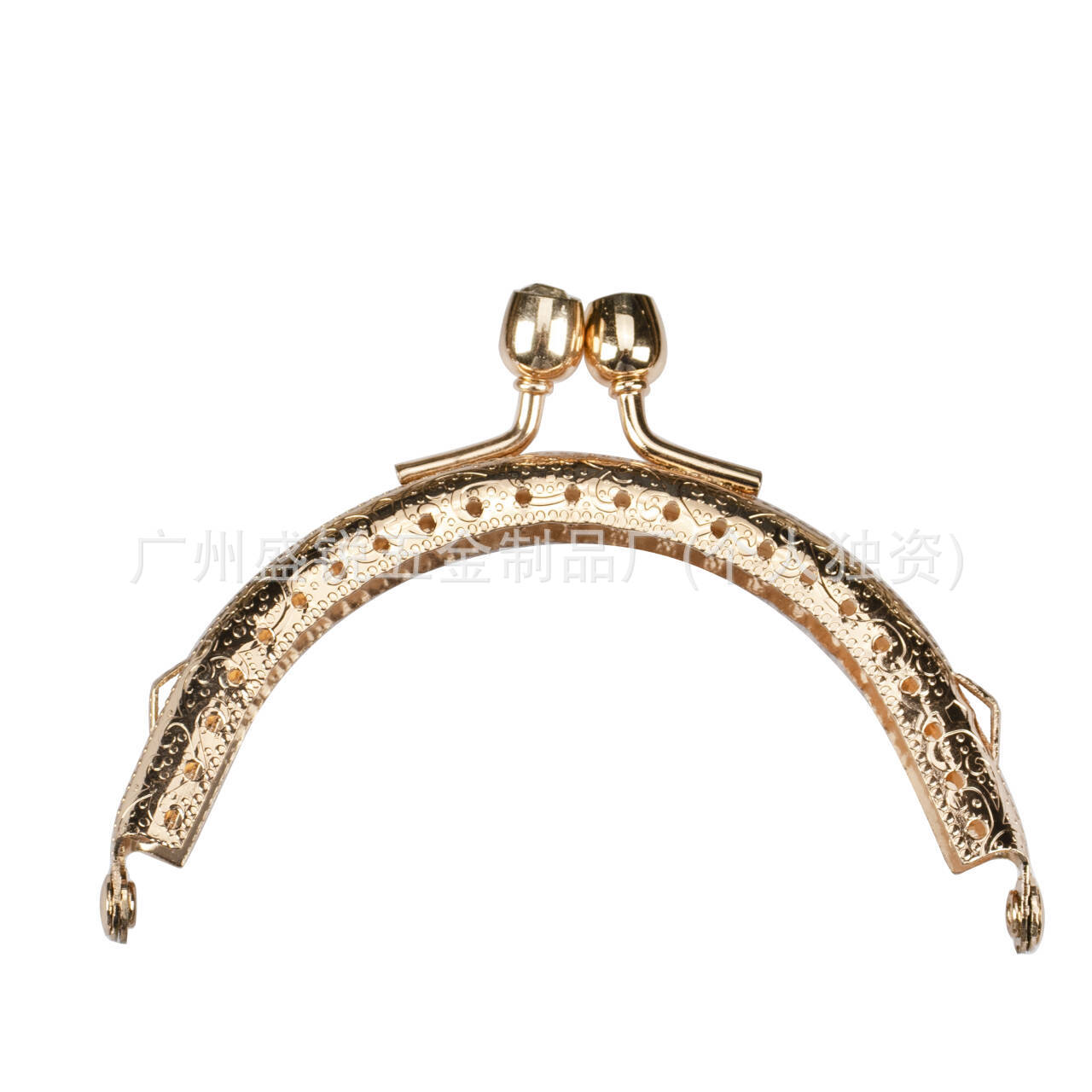 8.5cm diamantes en relieve semicircular oro dly accesorios de bolsas de muñeca hechas a mano bronce oro ligero