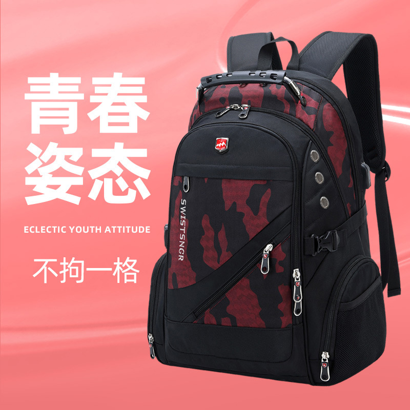 Swiss Backpack for Women, Casual Backpack for High School Students, Junior High School Students, College Students, Computer Bag, Large Capacity Travel Bag