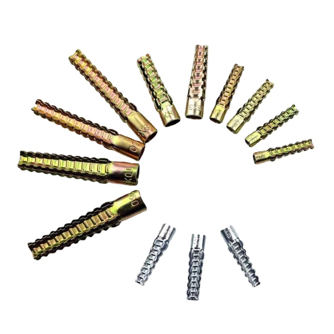 锯齿壁虎圣诞树壁虎空心砖轻质砖用金属铁膨胀塞带刺管钉膨胀管