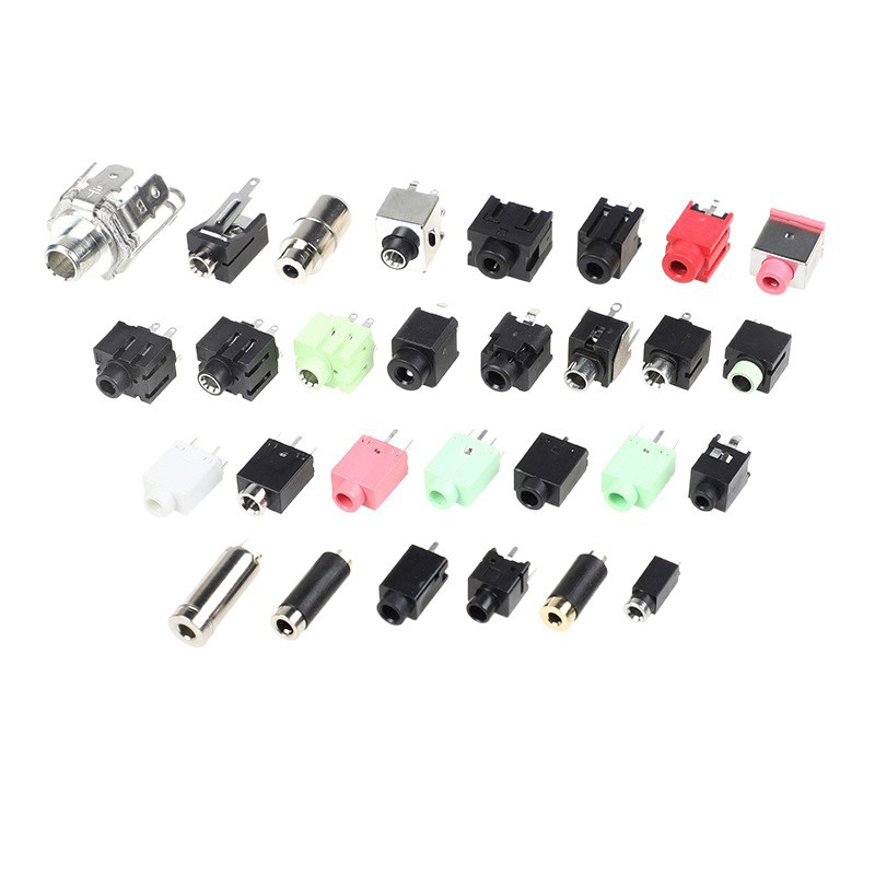 6.5 Conector de conector de audio de casca de plástico hembra 6.35 conector de audio hembra 6.5 zócalo hembra de doble canal
