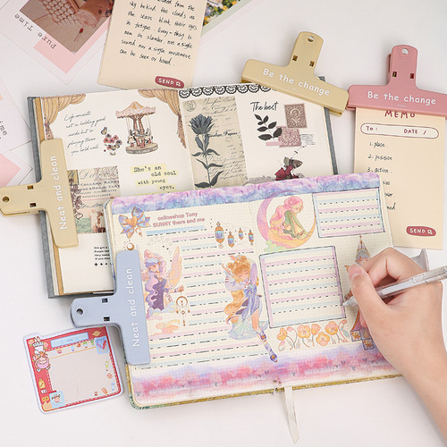 Mo Yan Colorful Magnetic Clip Student Document Note Clip Personalized Test Paper Clip Hand Account Clip Office Long Tail Clip 8 Styles