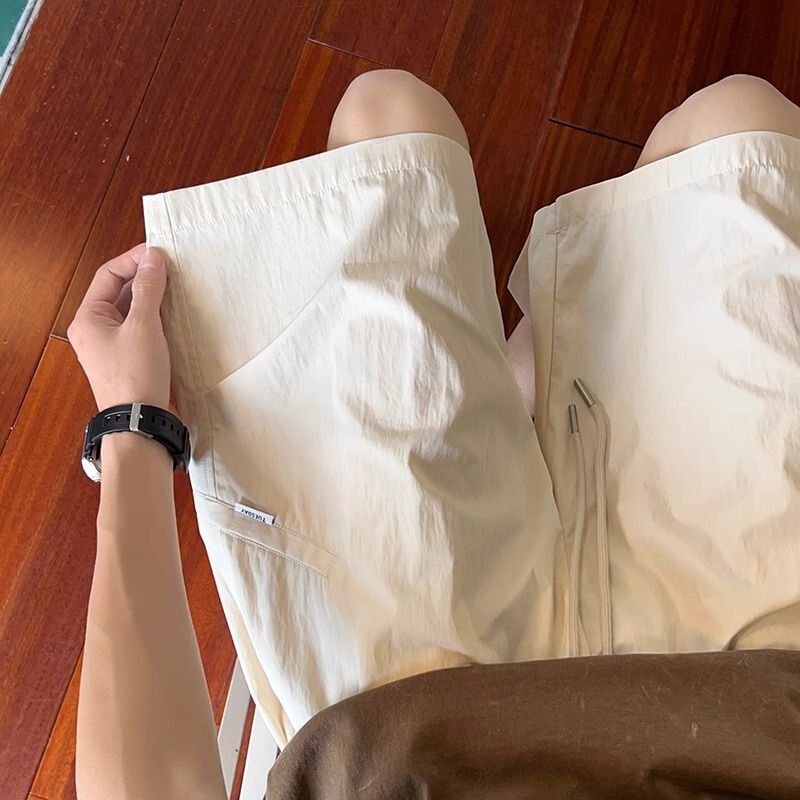 Men's Summer Thin American-Style Quick-Dry Basketball Sports Shorts, Loose-Fitting Casual Beach Shorts