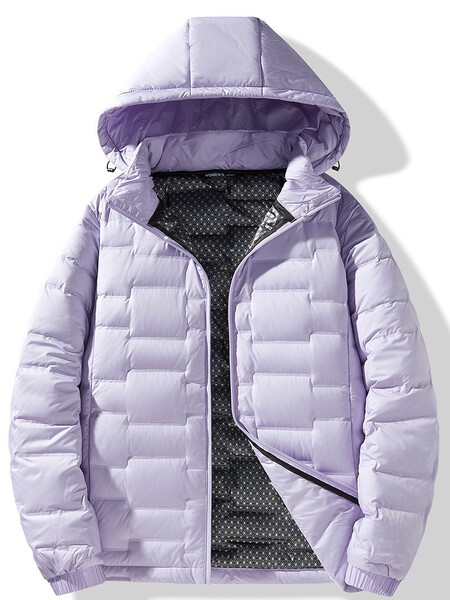 winter travel sports windproof down jacket with hood