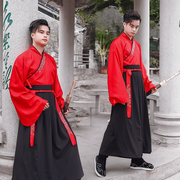 [新款大袖上红下黑男款]