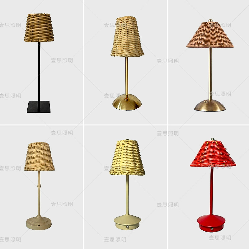 Настольная лампа Amazon с USB-подзарядкой, ретро-стиль, плетеная, атмосферная, в стиле Юго-Восточной Азии, для гостиной и спальни, светодиодная