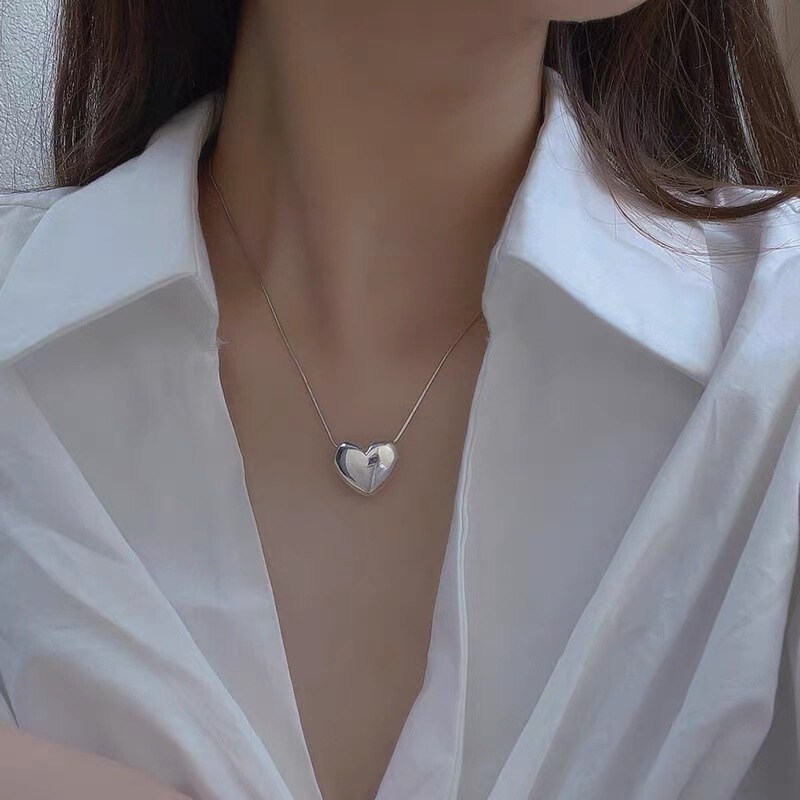 S925 シルバー韓国語バージョンシンプルなコールドスタイルネックレス女性のニッチ絶妙なペンダントビーズデイリーファッション多用途鎖骨チェーン|undefined