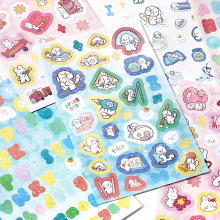 信的恋人闪膜贴纸套装《角落小世界》可爱动物字母咕卡DIY装饰贴