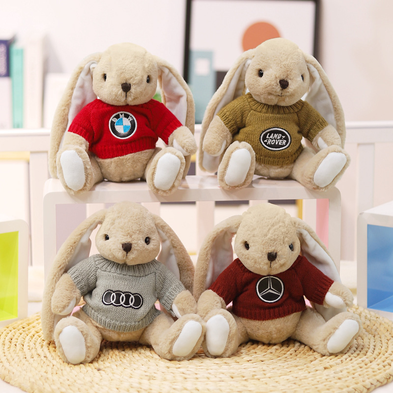 Suéter lindo muñeca de peluche conejo orejas colgantes juguetes Mercedes-Benz Audi Volkswagen Toyota Ford muñeca 4S regalo de actividad de la tienda