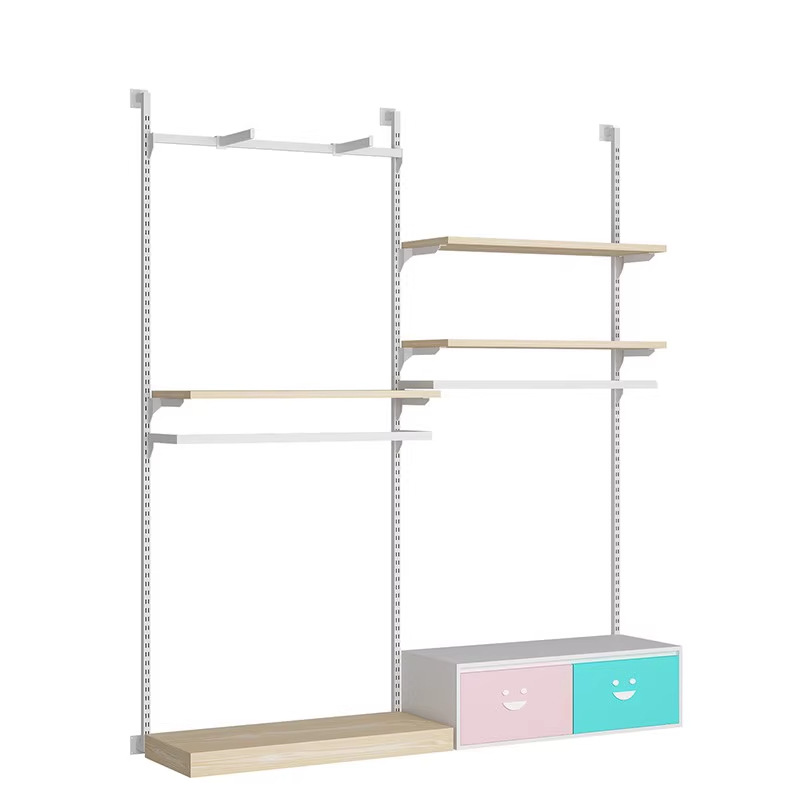 Tienda de ropa estante de exhibición de ropa de niños pared estante de ropa de niños percha de ropa de doble capa madre y bebé estante de plataforma de isla