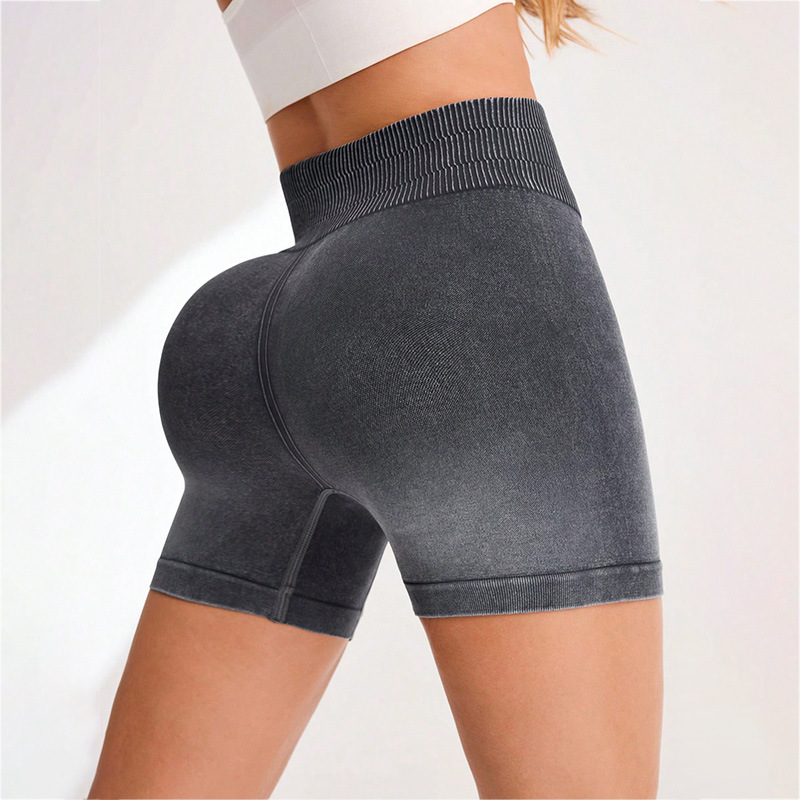 ハイウエスト桃尻リフトアップランニングフィットネス女性用ショートパンツ、タイトフィット、お腹シェイプ、ウエスト見せ、ヨガ、脚長効果|undefined