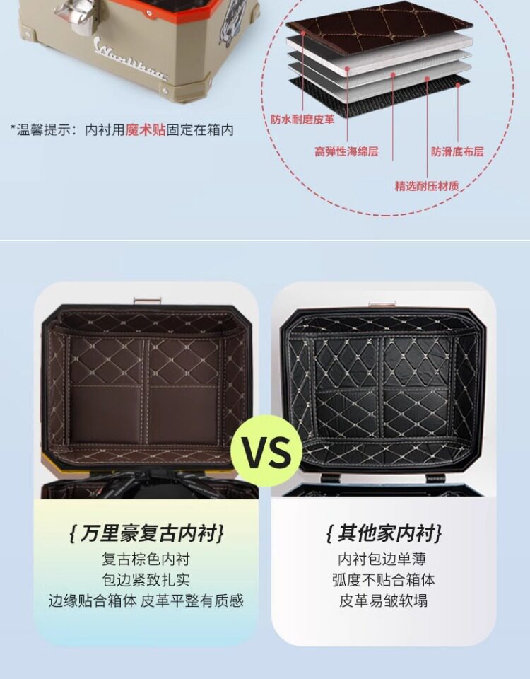 Wanlihao electric vehicle rear trunk, motorcycle trunk, large capacity, suitable for Niu F100F200400T storage box