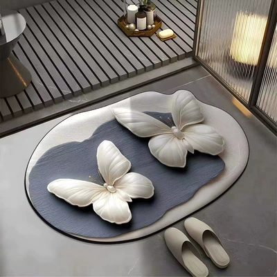 Avtomobil döşəmə paspasları – Visual 3D Flower Butterfly Diatom - flower-5-4060cm-diatom-mud