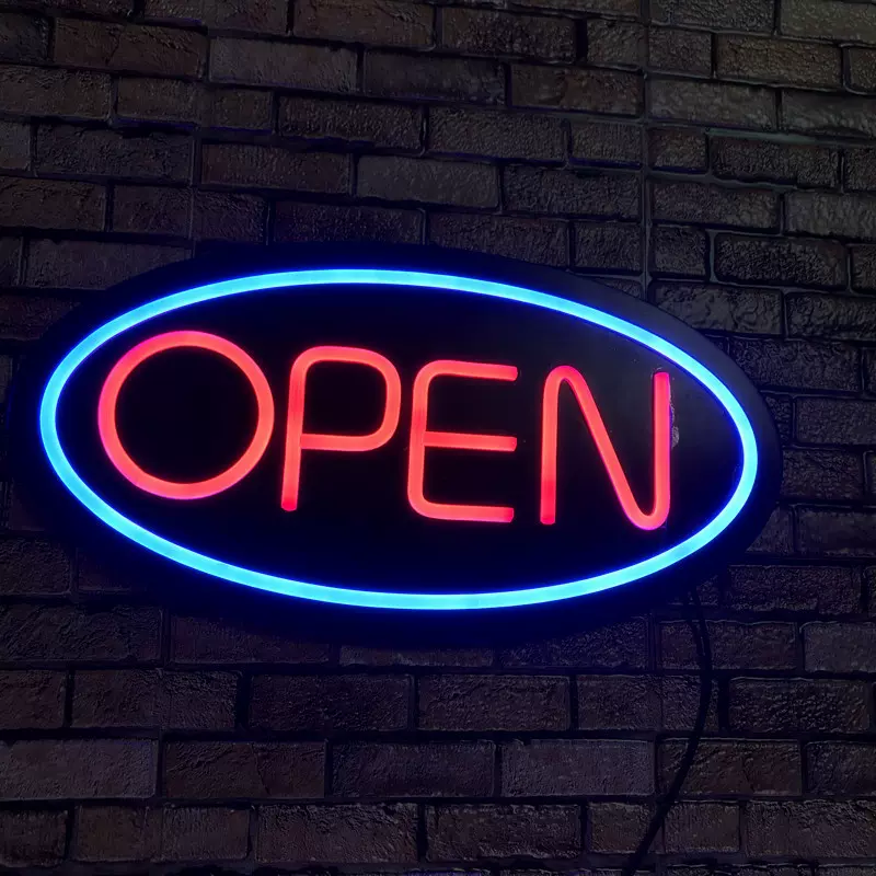 超亮硅胶LED发光灯牌霓虹灯OPEN广告牌悬挂营业12V发光招牌彩灯