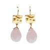 Fashionable earrings, organic crystal, European style, 14 carat, Korean style, simple and elegant design