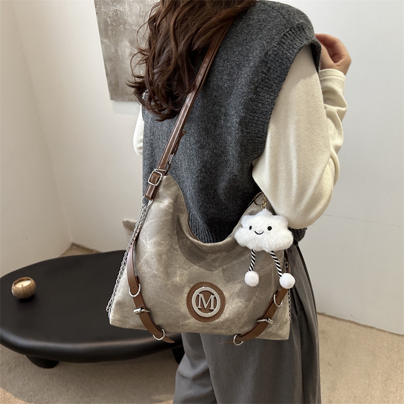 Jean mochila de hombro para mujeres de gran capacidad 2024 nuevo nicho de alto nivel tres uso mochila de hombro