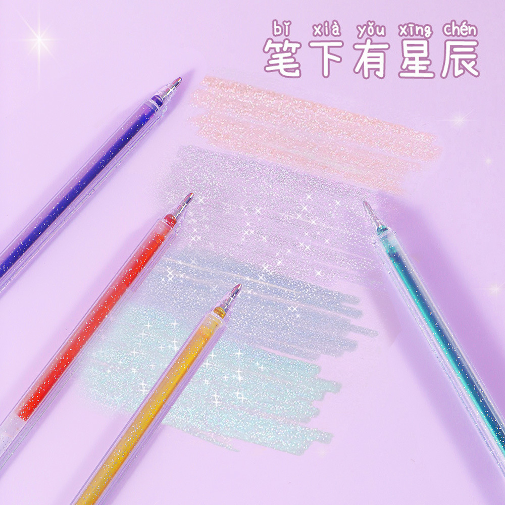 Cambio de color flash gel lápiz 8 color ultra flash lápiz neutro lápiz de resaltador estudiantes niños lápiz de color cuentas de mano lápiz de resaltador