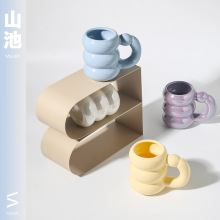 超可爱奶fufu珠光三层肚皮陶瓷马克杯耐高温学生早餐牛奶杯喝水杯